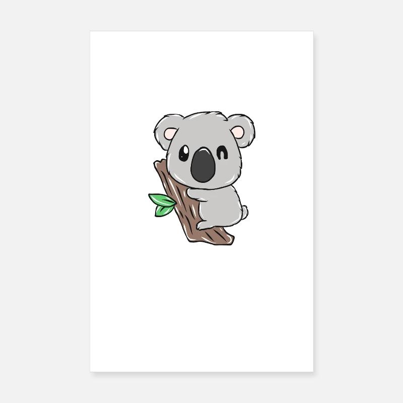 Koala - Poster 20x30 cm - Weiß
