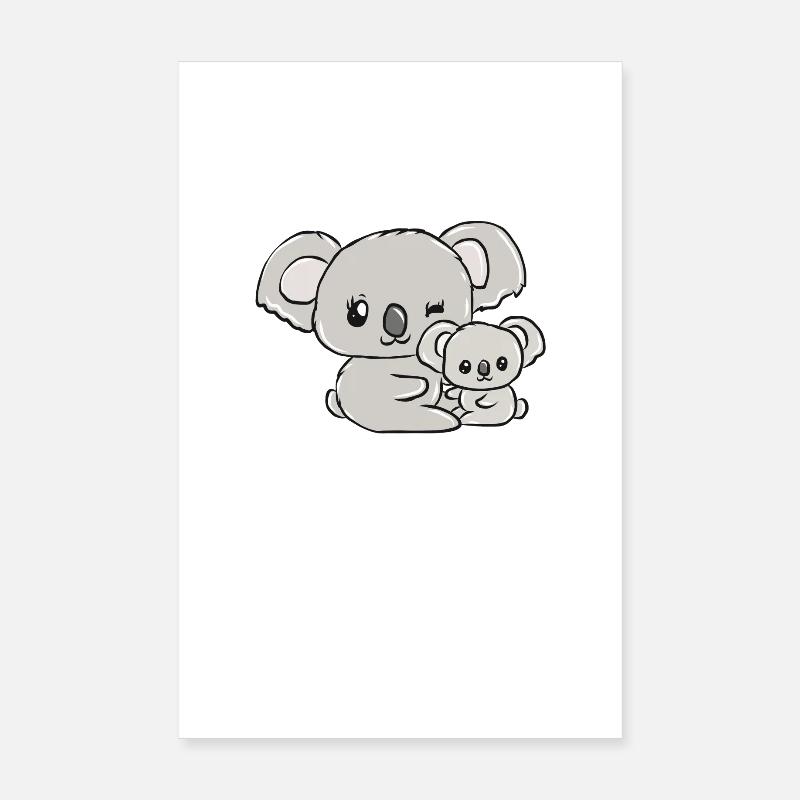 Koala - Poster 20x30 cm - Weiß