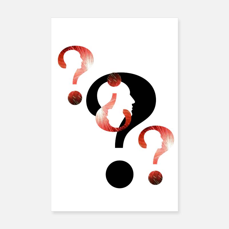 Point d’interrogation Feux d’artifice - Poster 20 x 30 cm - blanc