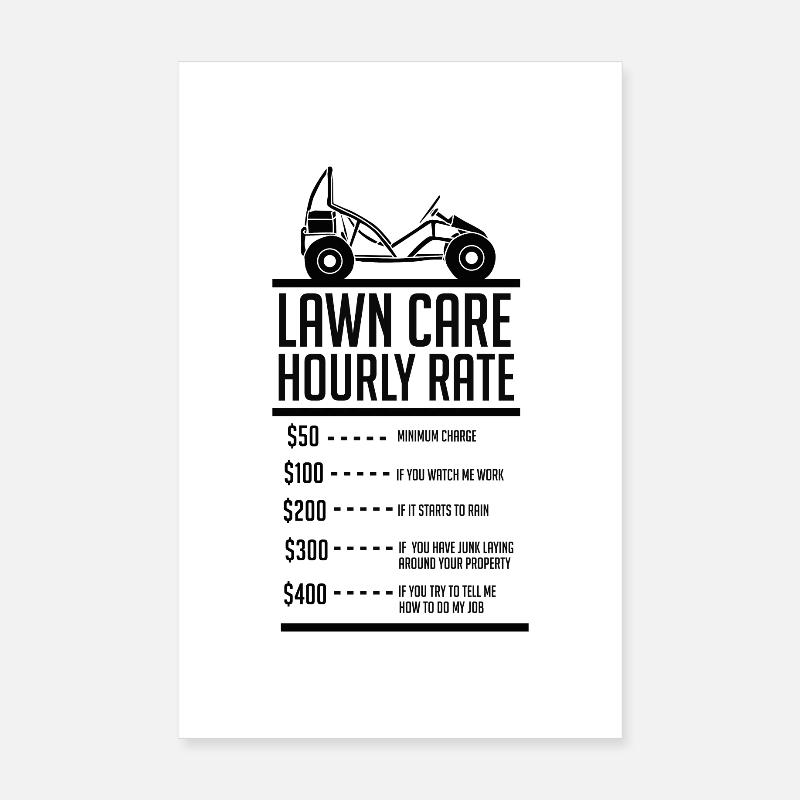 Salaire horaire tondeuse à gazon Poster 20 x 30 cm