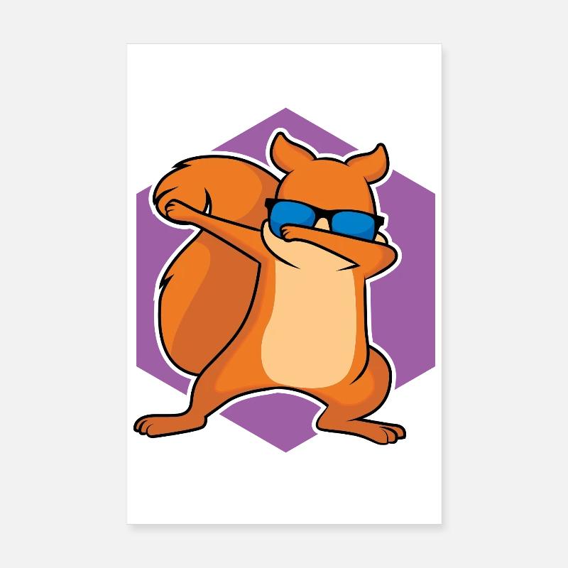 Dabbing Squirrel - Design Poster 8" x 12" (20x30 cm)