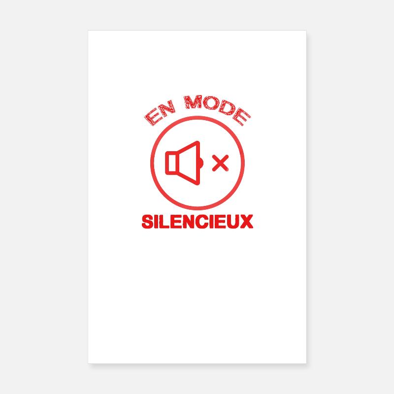 MODE SILENCIEUX MUTE Poster 20 x 30 cm