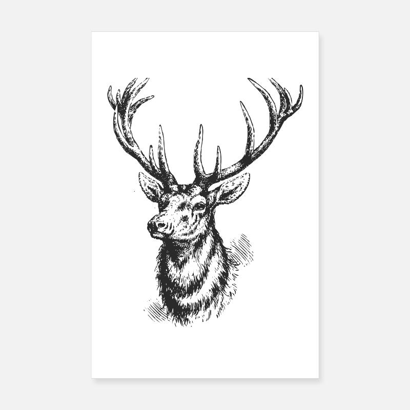 Hirsch Poster 20x30 cm