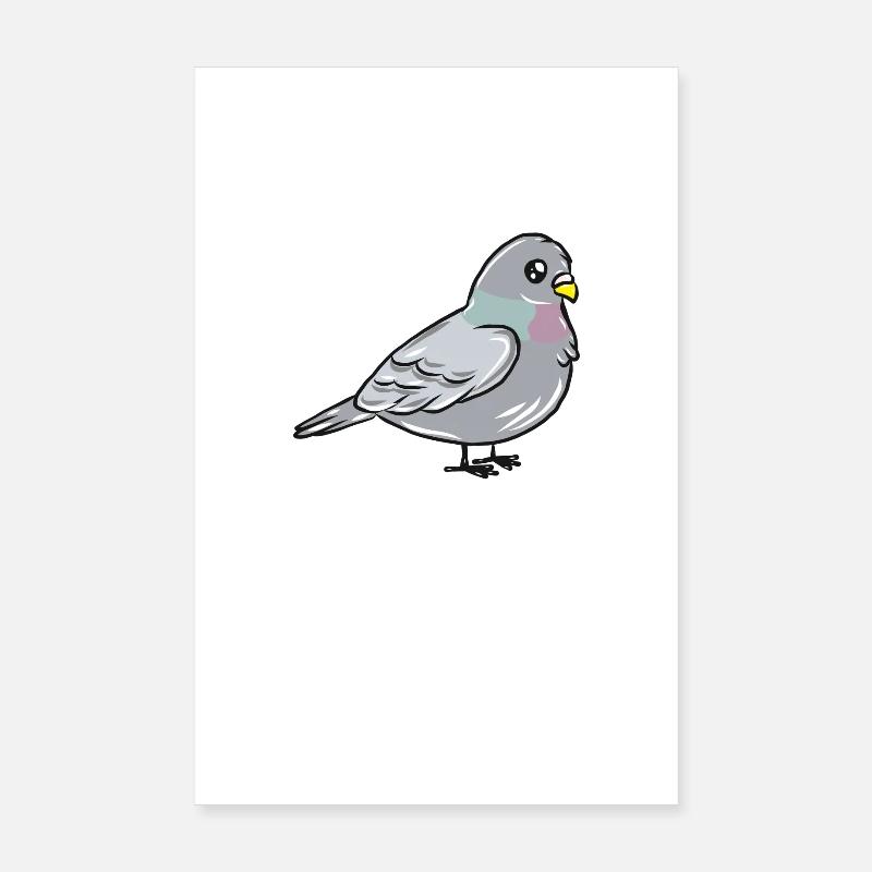 Taube - Poster 20x30 cm - Weiß