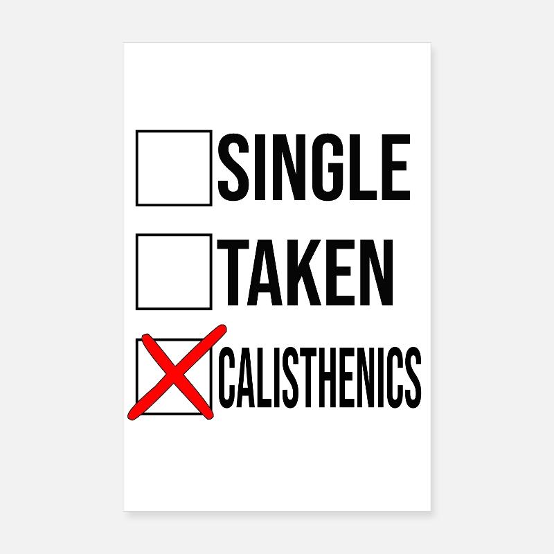 Calisthénie au lieu de relation Conception de cases à cocher Poster 20 x 30 cm