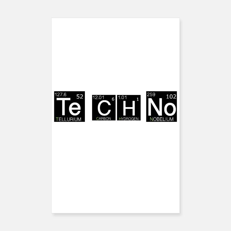 Techno Chem Periodic Table Style Poster 8" x 12" (20x30 cm)