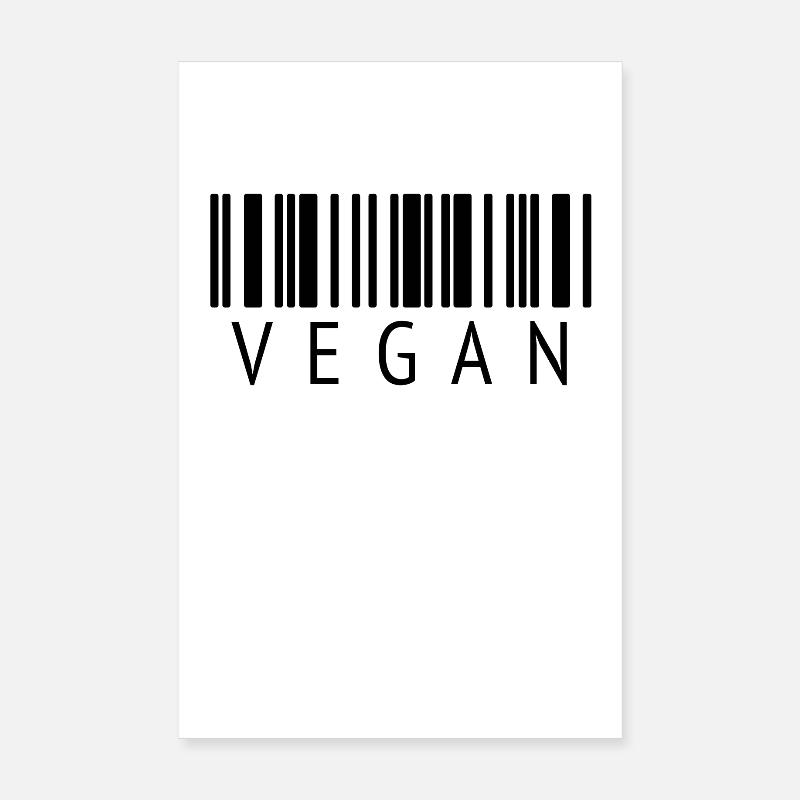 Design VEGAN avec code-barres - T-shirt pour véganes Poster 20 x 30 cm
