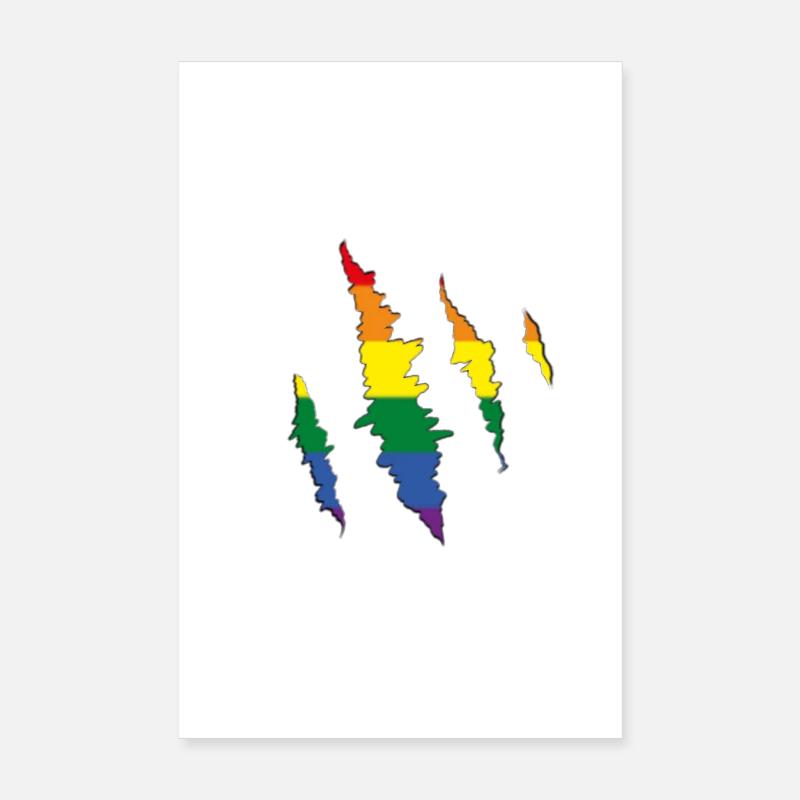 Regenbogen Kralle Kratzspur  Poster 20x30 cm