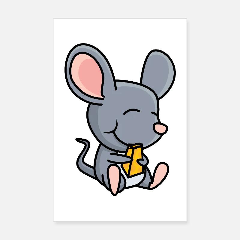 Mouse with cheese Poster 8" x 12" (20x30 cm)