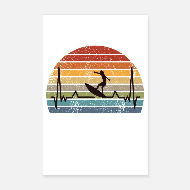 Surf surf rétro Poster 20 x 30 cm