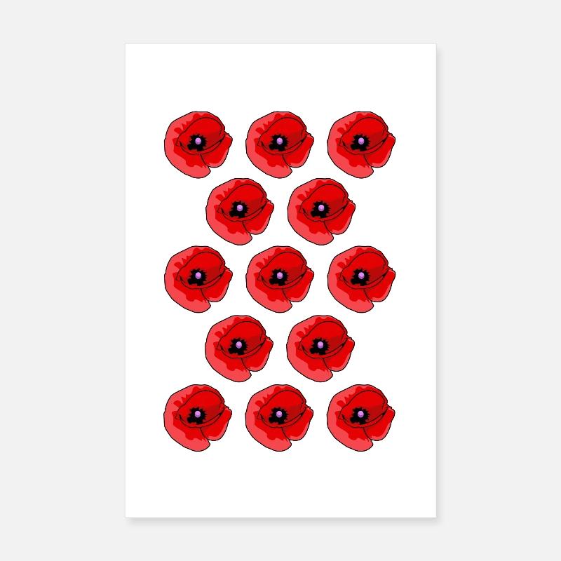 Abstract Poppies Pattern Poster 8" x 12" (20x30 cm)