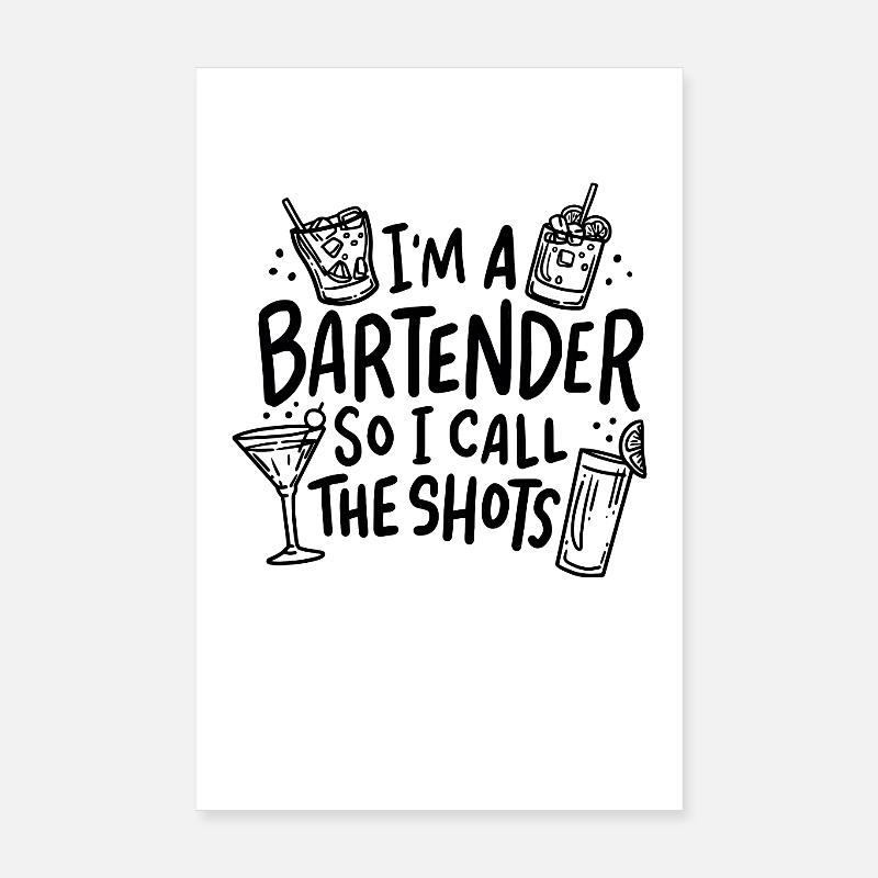 Bartender Mixologist Poster 8" x 12" (20x30 cm)