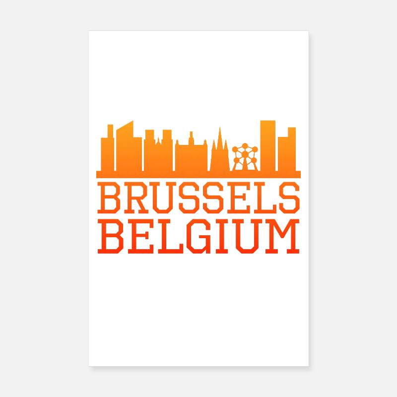 Brüssel Skyline Silhouette Design Poster 20x30 cm