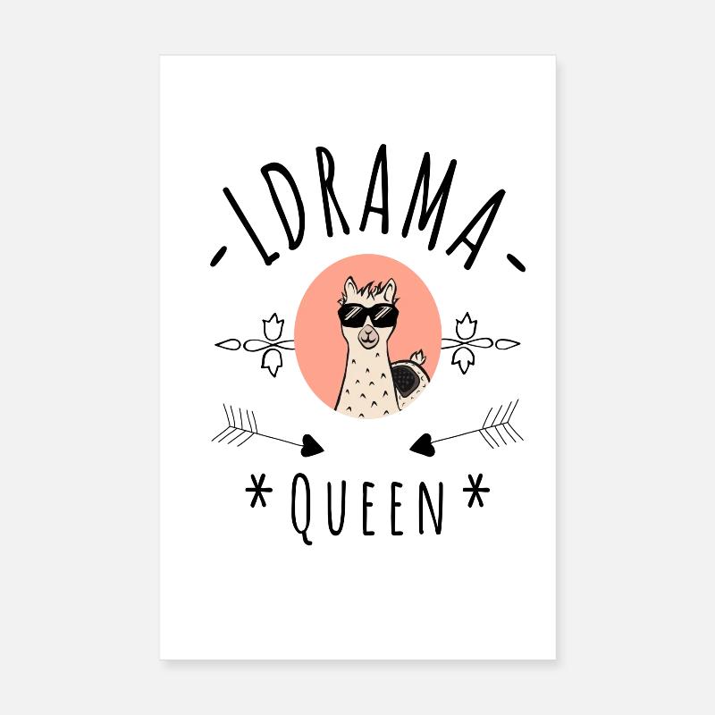 Pas de drame Llama Queen Poster 20 x 30 cm