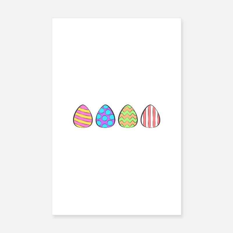 4 colorful Easter eggs Poster 8" x 12" (20x30 cm)