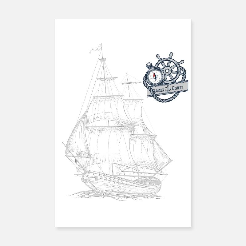 Darss Coast - Dein Statement für den Darß - Poster 20x30 cm - Weiß