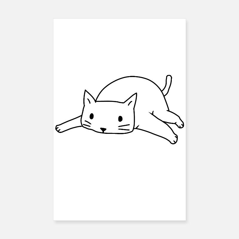 Katze Katzen Kitten - Poster 20x30 cm - Weiß