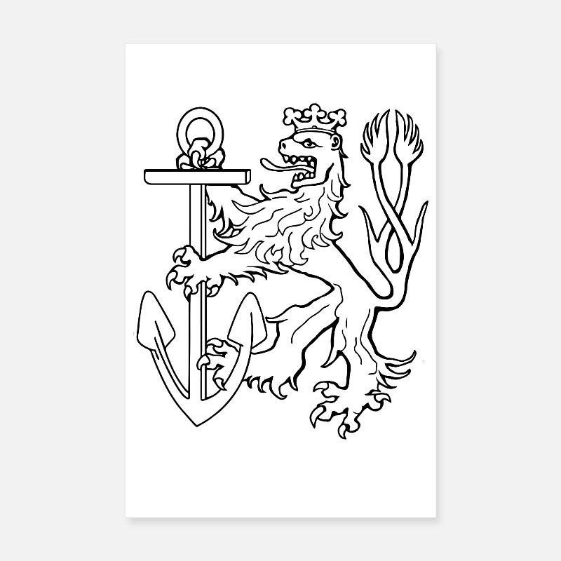 Düsseldorf Lion Poster 20 x 30 cm