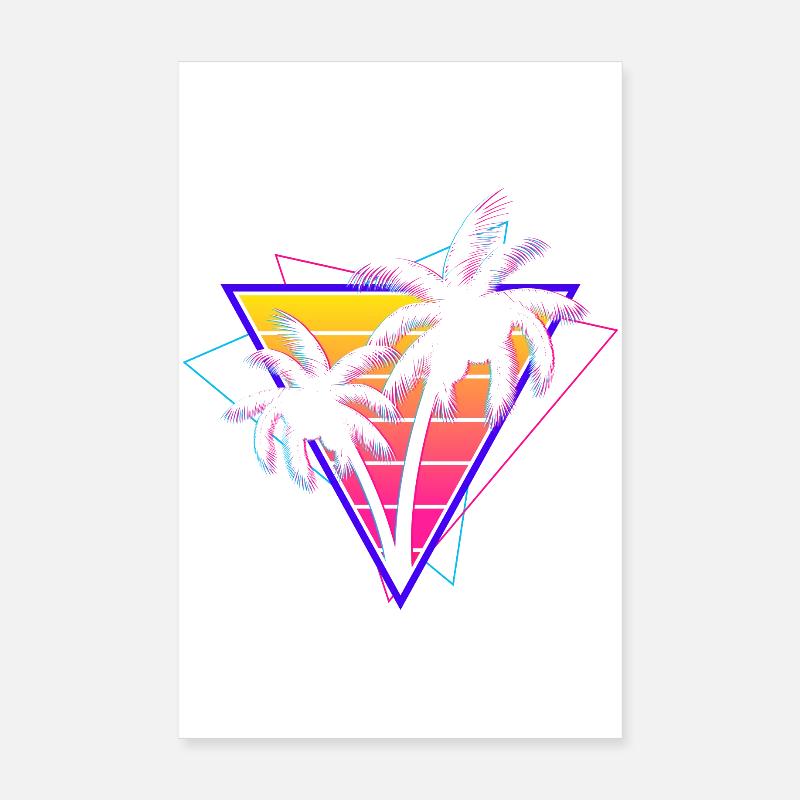 Synthwave Vaporwave Sunset Retro 80er 90er Jahre Poster 20x30 cm