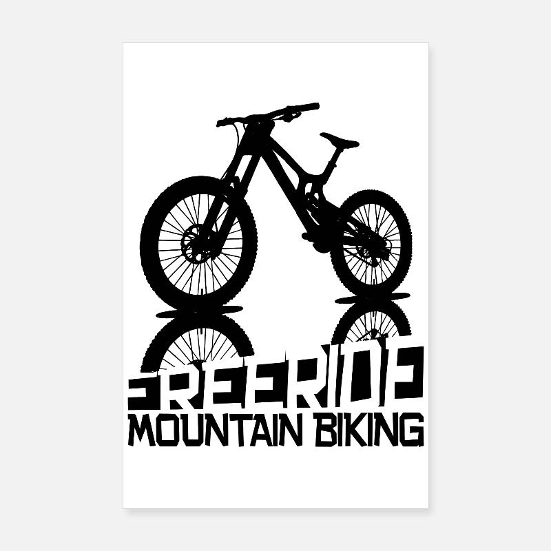 Silhouette de VTT freeride Poster 20 x 30 cm