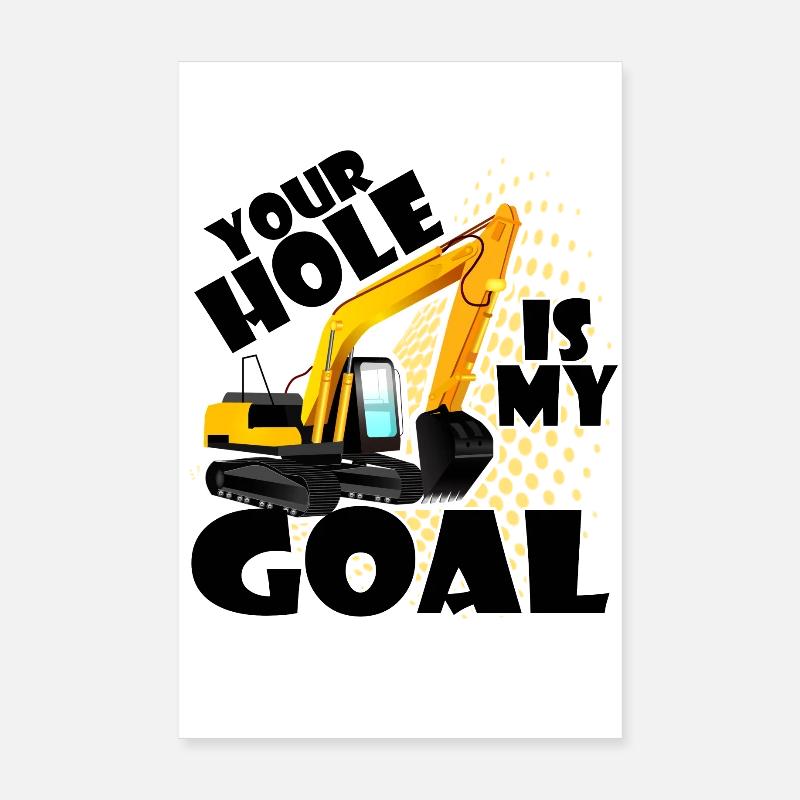 Bagger baggerfahrer Loch Poster 20x30 cm