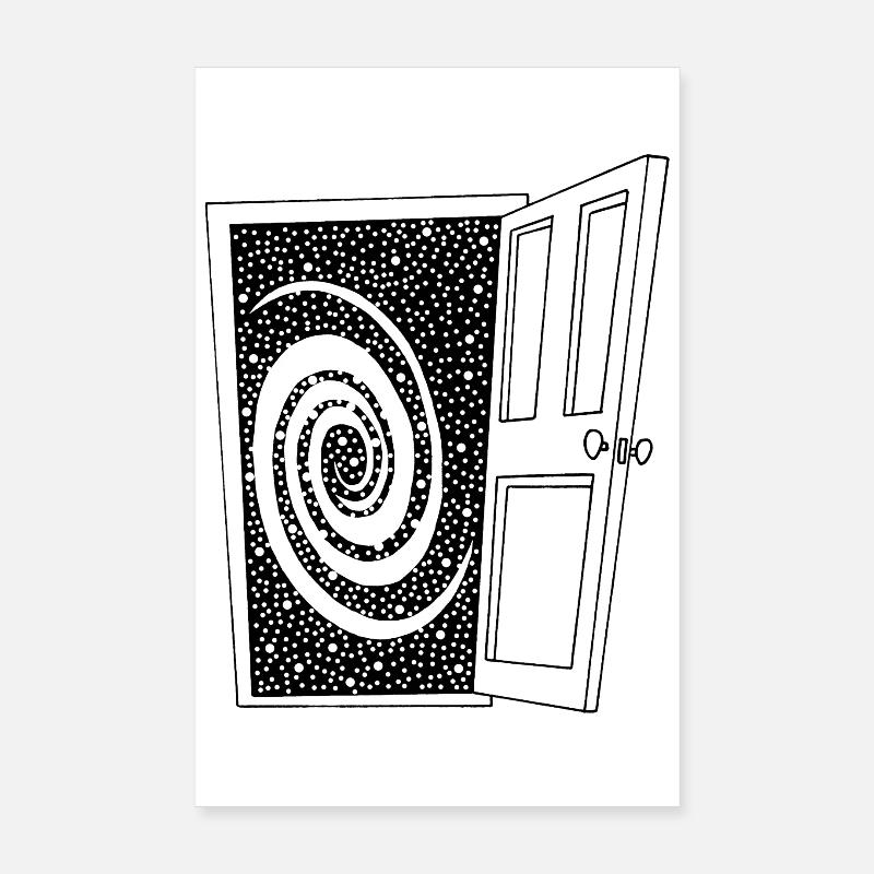 Porte ouverte sur l'univers - Poster 20 x 30 cm - blanc