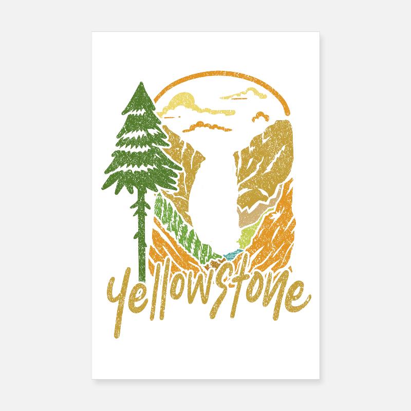 Yellowstone - Poster 20 x 30 cm - blanc