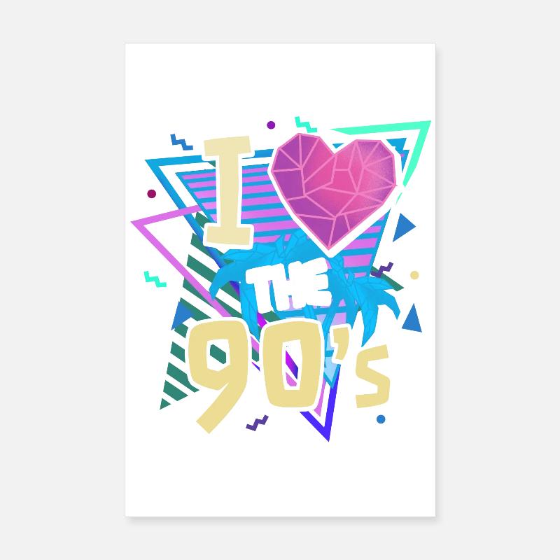 90 ' s nineties vintage - Poster 20 x 30 cm - blanc