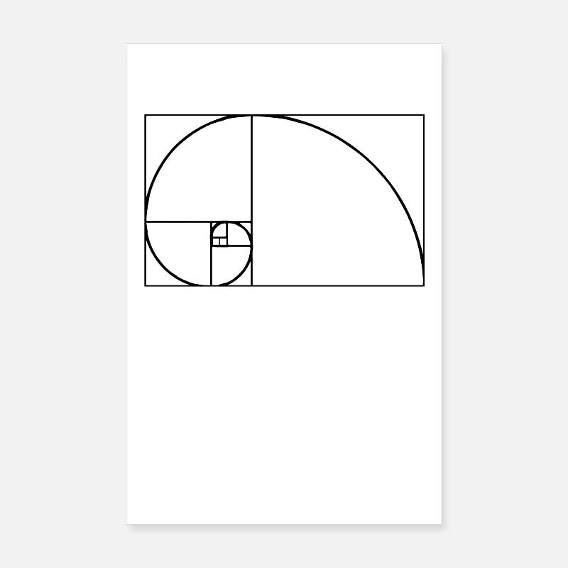 Fibonacci Tshirt Poster 20x30 cm