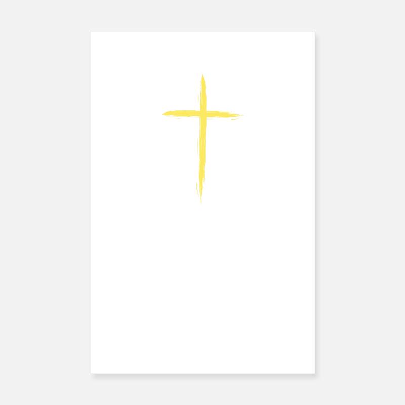 Croix de foi : Actes 16:31 Citation Tee - Poster 20 x 30 cm - blanc