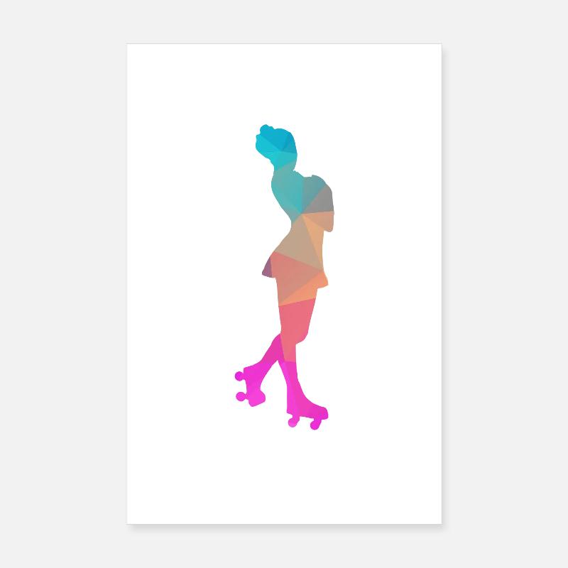 Abstrakter Eis- und Rollschuh-Design Poster 20x30 cm