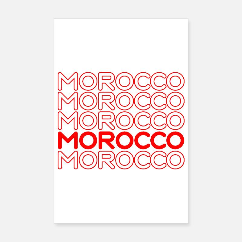 Morocco Neon Lettering Pattern Poster 8" x 12" (20x30 cm)