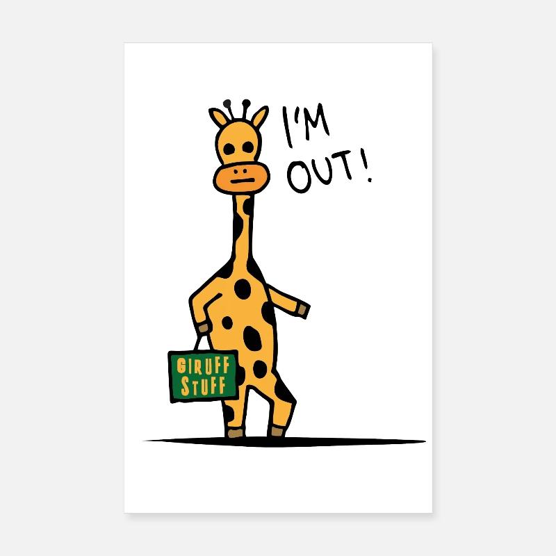 Nonchalance on long legs cool giraffe Poster 8" x 12" (20x30 cm)