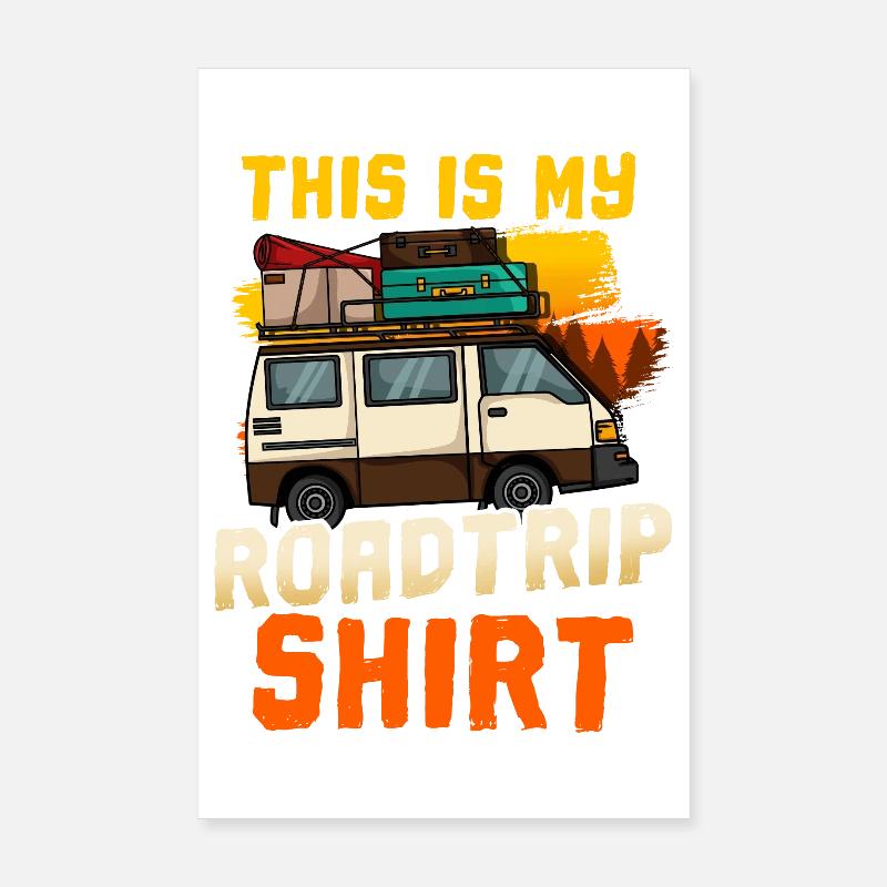 Motorhome Camping Retro Poster 8" x 12" (20x30 cm)