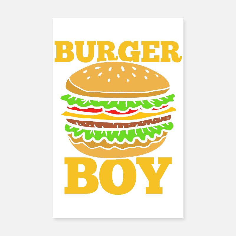 Burger Boy – Design de restauration rapide amusant Poster 20 x 30 cm