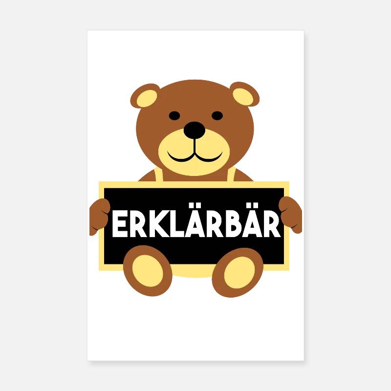 Erklärbär Referendar Lehrer - Poster 20x30 cm - Weiß