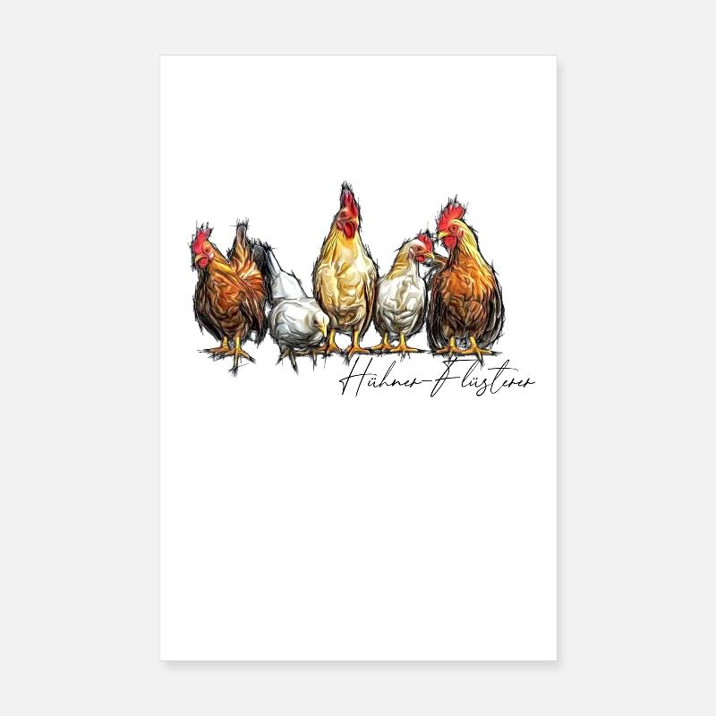 Conception drôle de chuchoteur de poulet pour les éleveurs Poster 20 x 30 cm