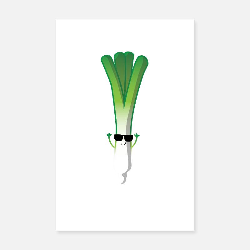 Leeks with sunglasses Poster 8" x 12" (20x30 cm)