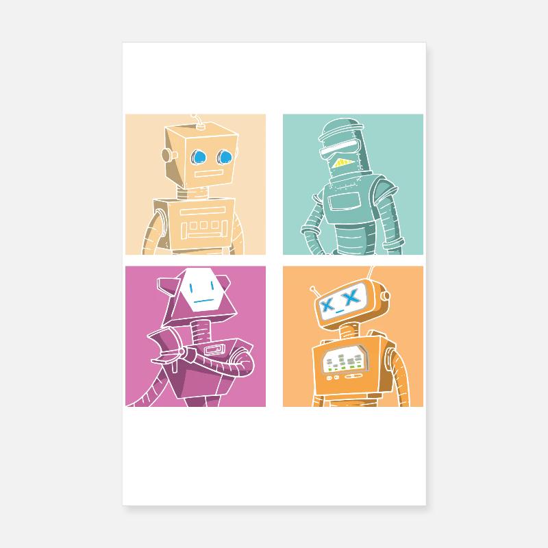 Roboter Robot - Poster 20x30 cm - Weiß