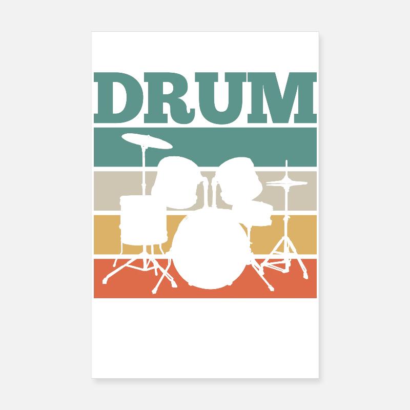 Drummer Drums Retro Poster 20 x 30 cm