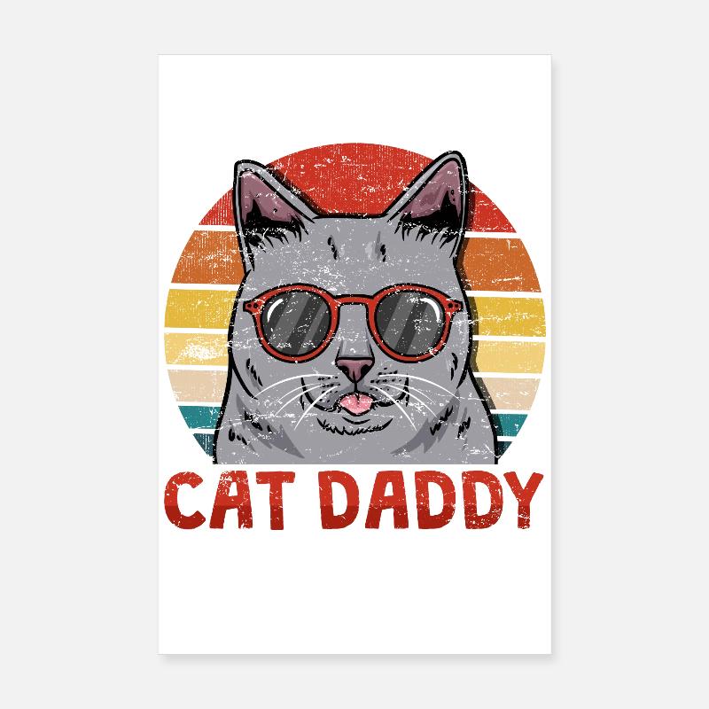 Chats père chat Poster 20 x 30 cm