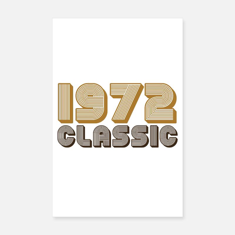 1972 Classique Rétro Typo Poster 20 x 30 cm