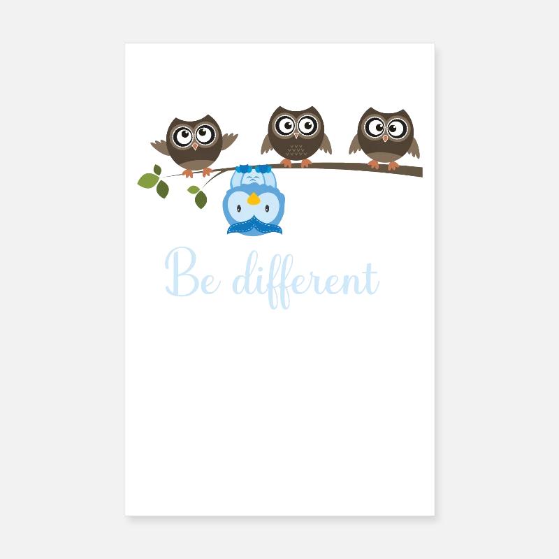 Be Different Eule Poster 20x30 cm