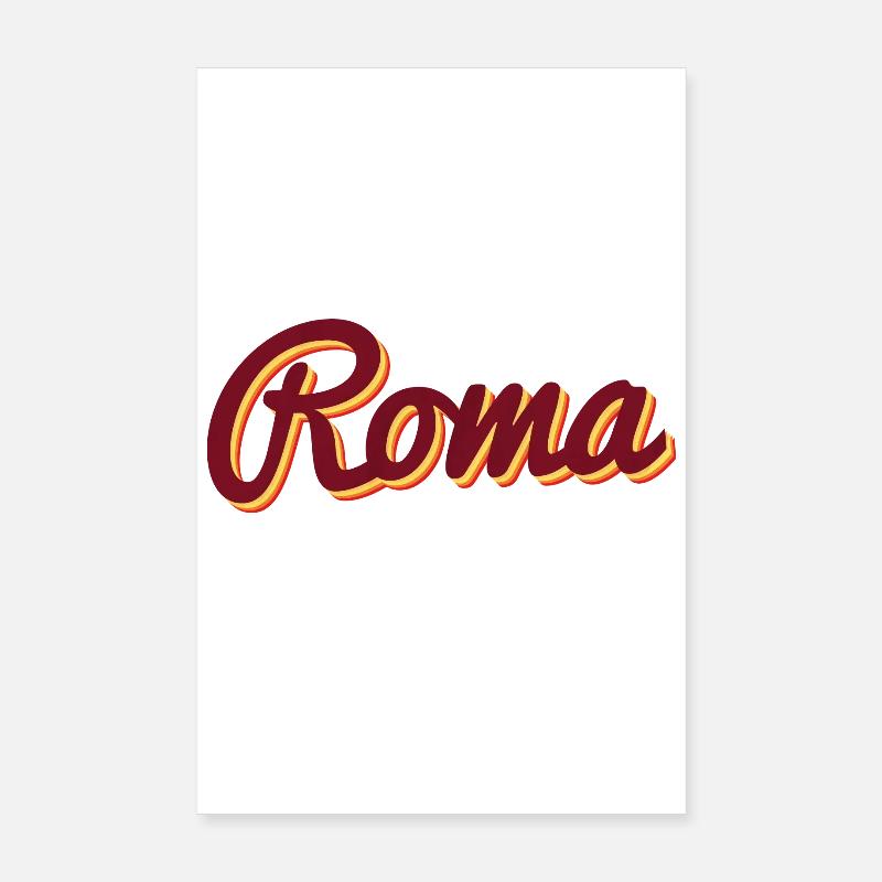 Typographie Roma Italie Poster 20 x 30 cm