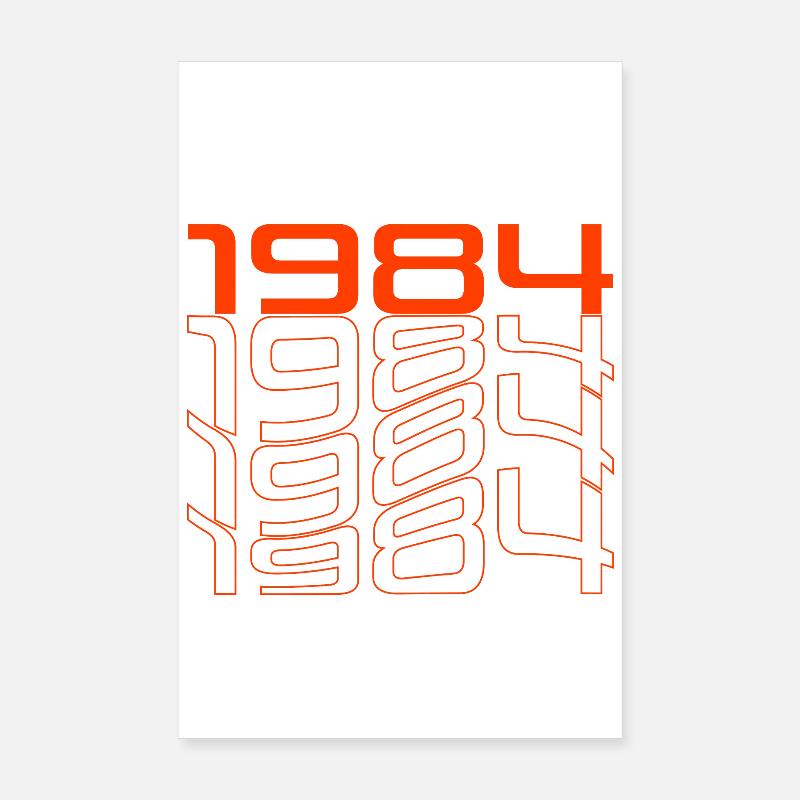 Neon 1984 Rétro Line Design Poster 20 x 30 cm