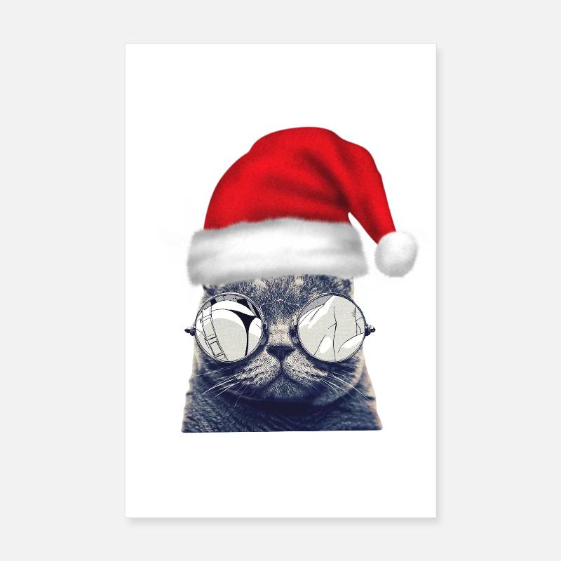 Lunettes de chat de Noël Poster 20 x 30 cm