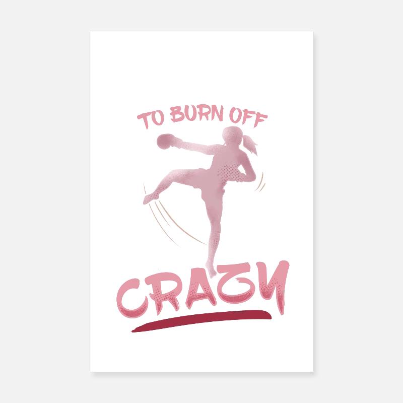Kickboxing Kickboxer - Poster 8" x 12" (20x30 cm) - white