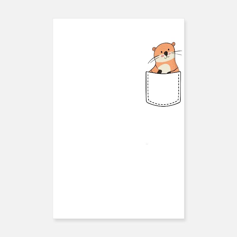 Otter - Poster 20x30 cm - Weiß