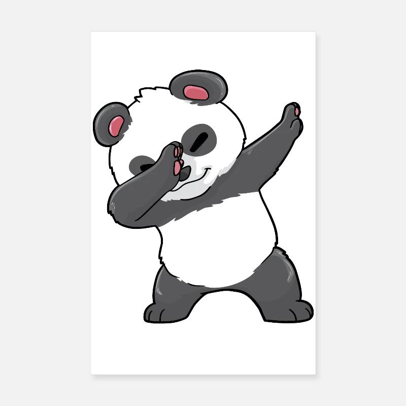Panda Dabbing Kawaii Poster 8" x 12" (20x30 cm)