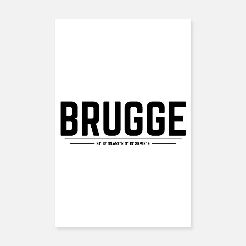 Brugge coordinates - Poster 8" x 12" (20x30 cm) - white